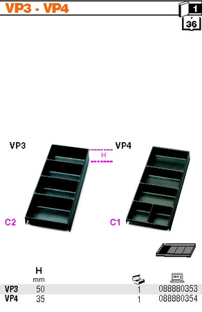 BETA WKŁAD PROFILOWANY NA DROBNE PRZEDMIOTY. PRZEZNACZONY DO UŻYTKU Z MEBLAMI WARSZTATOWYMI VP4