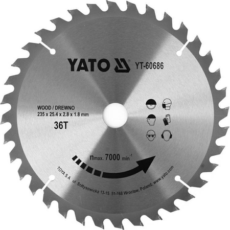 YATO PIŁA TARCZ.WID. 235*36*25,4    60686