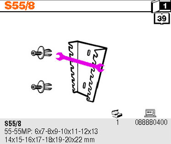 BETA UCHWYT DO KLUCZY PŁASKICH (8 szt.)  8888/S55/8