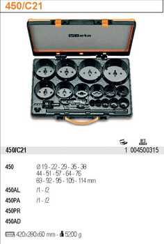BETA ZESTAW OTWORNIC 19-114mm/21szt.