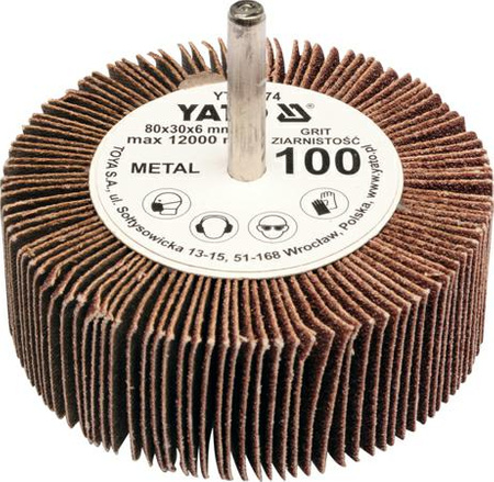 YATO ŚCIERNICA LISTKOWA TRZPIENIOWA 80 x 30 x 6mm P100
