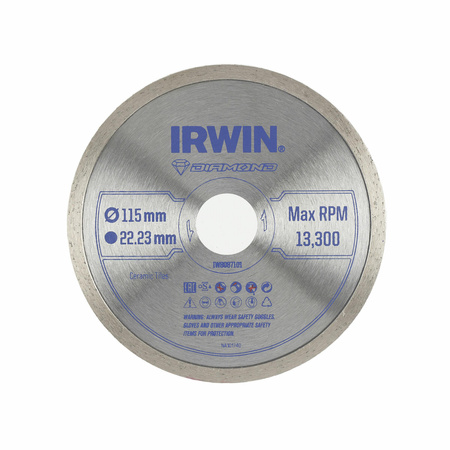IRWIN TARCZA DIAMENTOWA 115mm x 22,23mm / PEŁNA do płytek podłogowych i ściennych