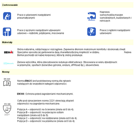 BETA RĘKAWICE SPECJALNE BETA PA6001 SPARTAN - ROZMIAR L