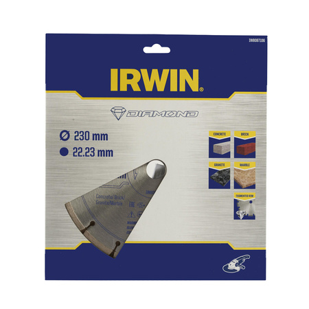 IRWIN TARCZA DIAMENTOWA 230mm x 22,23mm / SEGMENTOWA do betonu, cegły, granitu i marmuru