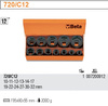 BETA NASADKI UDAROWE 1/2" W PUDEŁKU METALOWYM 12 elem. 720-C12