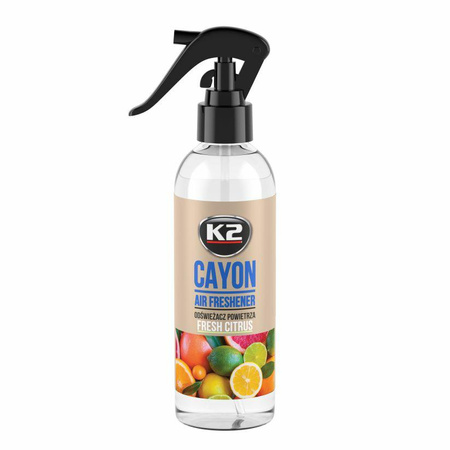 K2 ODŚWIEŻACZ POWIETRZA. DEOCAR  FRESH CITRUS 250ML