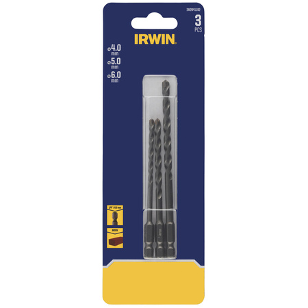 IRWIN WIERŁO DO BETONU HEX 1/4" kpl. 3szt. 4, 5 i 6mm w blistrze