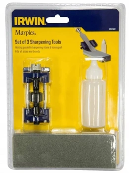 IRWIN ZESTAW DO OSTRZENIA DŁUT Z OSEŁKĄ, PROWADNICĄ I OLEJEM