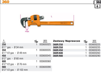 BETA KLUCZ DO RUR, MODEL STILLSON 350mm 1.1/2"