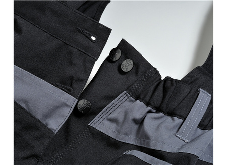 BETA SPODNIE ROBOCZE NA SZELKACH PŁÓTNO T/C WSTAWKI Z CORDURY I REFLEX CZARNO-SZARE 7823 ROZMIAR L