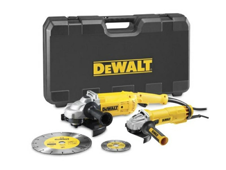 DEWALT ZESTAW SZLIFIEREK KĄTOWYCH 230+125mm (DWE492+DWE4207) +TARCZE DT3711,  DT3731 KUFER