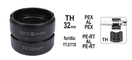 YATO MATRYCE ZAPASOWE DO ZACISKARKI DO RUR PEX-AL-PEX YT-21735 TYP TH 32MM