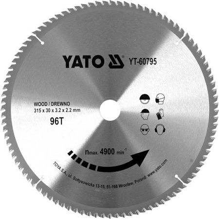 YATO PIŁA TARCZ.WID. 315*96*30    60795