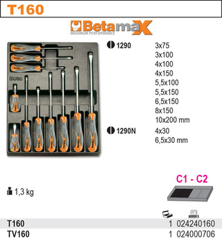 BETA ZESTAW WKRĘTAKÓW 12szt.WE WKŁADZIE 2424/T160