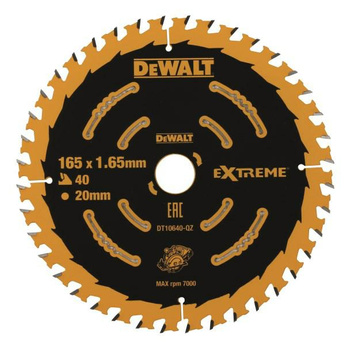 DEWALT PIŁA TARCZ.165x20mmx40z