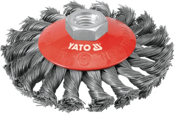 YATO SZCZOTKA STOŻKOWA 100mm, NA GWINT M14, DRUT SKRĘCANY  4763