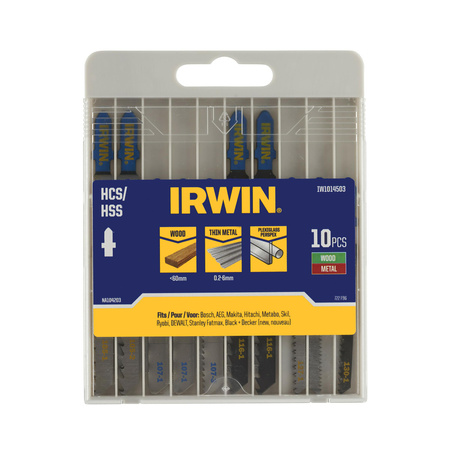 IRWIN BRZESZCZOT HCS/HSS DO WYRZYNARKI / TYP T kpl.10szt. METAL (0,2-6 mm), DREWNO (<60mm) i tworzy