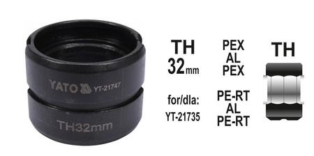 YATO MATRYCE ZAPASOWE DO ZACISKARKI DO RUR PEX-AL-PEX YT-21735 TYP TH 32MM