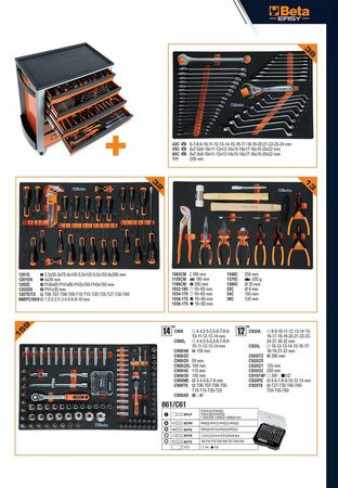 BETA WÓZEK NARZĘDZIOWY 7-SZUFLAD POMARAŃCZOWY/2400C24S5O