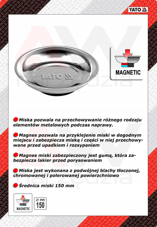 YATO MISKA MAGNETYCZNA OKRĄGŁA 6" 0830