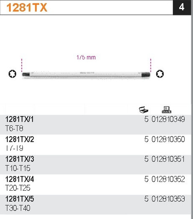 BETA KOŃCÓWKA TORX DWUSTRONNY T30-T40