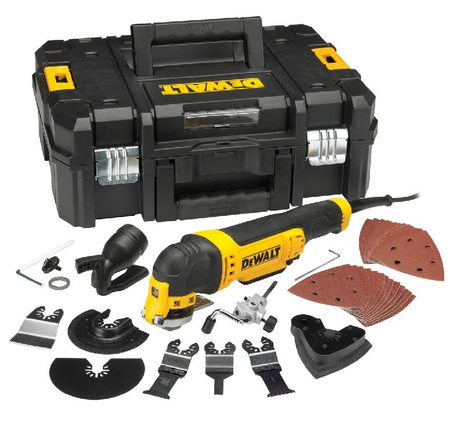 DEWALT NARZĘDZIE WIELOFUNKCYJNE 300W + 37szt. AKCESORIÓW + KUFER