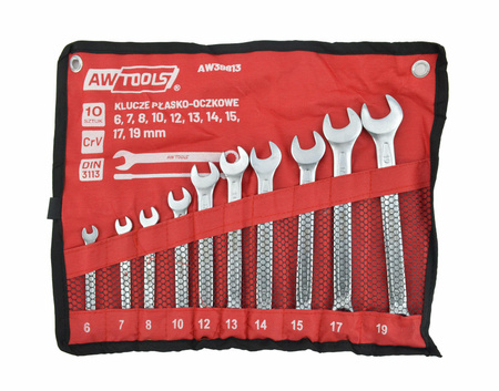AW KLUCZ PŁASKO-OCZKOWY KPL.10szt./6mm-19mm