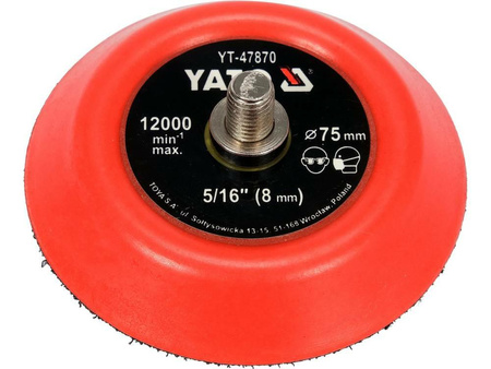 YATO DYSK / TALERZ POLERSKI Z RZEPEM  75mm  5/16"