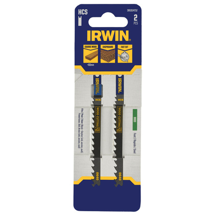 IRWIN BRZESZCZOT HCS DO WYRZYNARKI / TYP U / DREWNO zęby szybkotnące <60mm i płyty wiórowej /2szt.