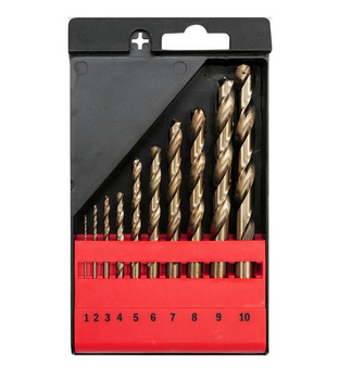 YATO ZESTAW WIERTEŁ DO METALU HSS  10 elem. 1, 2, 3, 4, 5, 6 ,7, 8, 9, 10mm, KOBALT