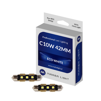 Żarówki C10W 42MM LED 3 LED 12V MLEC Biała 6000k