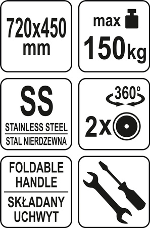 YATO WÓZEK PLATFORMOWY SKŁADANY INOX