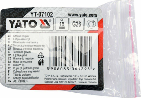 YATO GŁOWICA CZTEROSZCZĘKOWA DO SMAROWNICY