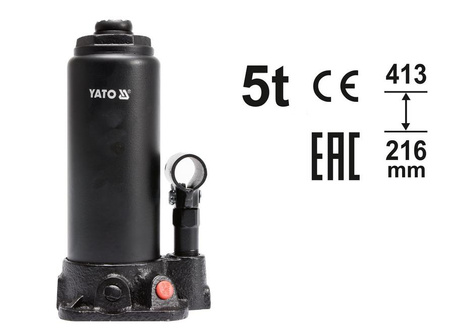 YATO DŹWIGNIK TŁOKOWY HYDRAULICZNY SŁUPKOWY  5T, 216 - 413mm
