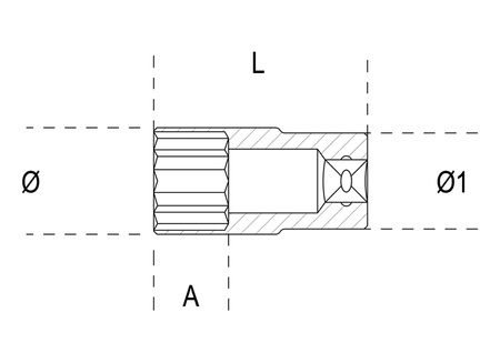 BETA NASADKA  6-KĄTNA  CALOWA  1/2" 179mm