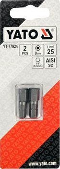 YATO KOŃCÓWKA 1/4"x25mm HEX H8 /2szt.