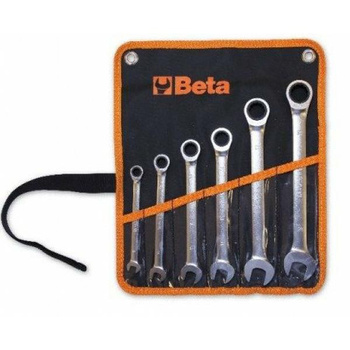 BETA ZESTAW  KLUCZ PŁASKO-OCZKOWY PROSTYCH Z MECHANIZMEM ZAPADKOWYM 9SZT