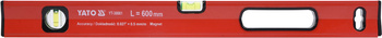 YATO POZIOMNICA UCHWYT 2-LIBELE  600mm MAGNETYCZNA