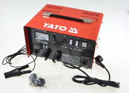YATO PROSTOWNIK ZE WSPOMAGANIE ŁADOWANIA 16A 12V / 24V 120 - 240Ah