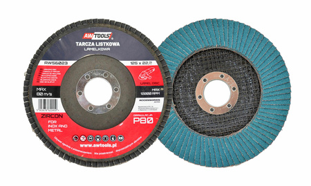 AWTOOLS ŚCIERNICA LISTKOWA 125  P 40  INOX METAL CYRKONOWA