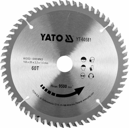 YATO PIŁA TARCZ.WID. 160*60*20    60581