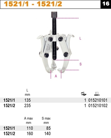 BETA ŚCIĄGACZ TRÓJRAMIENNY Z RAMIONAMI ODWRACALNYMI 1521/2
