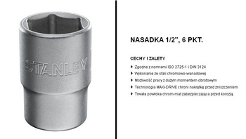 STANLEY NASADKA 1/2"  6-KĄTNA   8mm