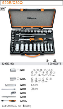 BETA ZESTAW NASADEK 1/2"35szt+AKCESORIA/920B/C30Q