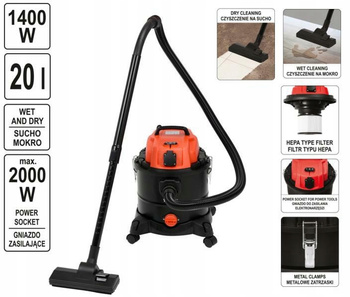 YATO ODKURZACZ WARSZTATOWY  1400W / 20L