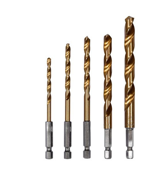 YATO ZESTAW WIERTEŁ DO METALU HSS-TiN  5szt.HEX 4-10mm