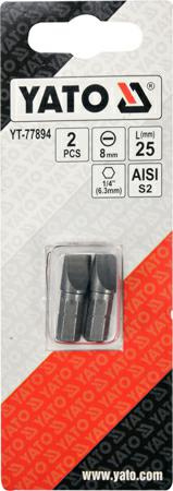 YATO KOŃCÓWKA 1/4"x25mm PŁASKA 8mm /2szt.