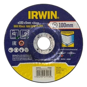 IRWIN TARCZA DO SZLIFOWANIA METALU/STALI NIERDZEWNEJ WYPUKŁA 100mm x 6mm x 16mm