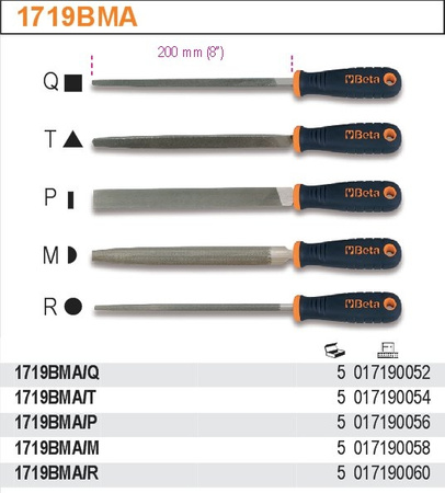 BETA PILNIK PÓŁGŁADZIK, Z RĘKOJEŚCIĄ KWADRAT 200mm