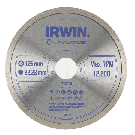 IRWIN TARCZA DIAMENTOWA 125mm x 22,23mm / PEŁNA do płytek podłogowych i ściennych